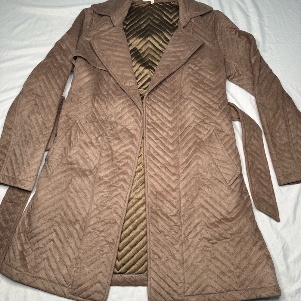 Solitaire Tan Quilted Trench Coat